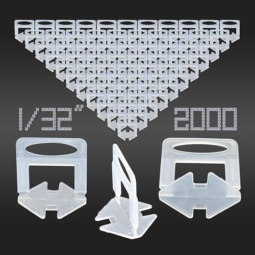 Tile Leveling System 1/32" 2000 Piece 1.0mm Tile Spacers 1/32 Inch Leveling System, Tile Leveling Clips 1/32 Tile Spacers Leveling System for Professional Ceramic Tile (1/32" 2000pcs)