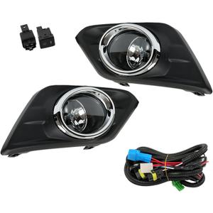 Silscvtt 2-Pack Fog Lights Lamps Replacement for Nissan Rogue 2014-2016 with Bulbs+Switch+ Bezel Passenger and Driver Side 26150-8990B 26150-8993B