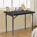 3ft Rectangular Folding Table, All-Occasion Plastic Event Table for Indoor and Outdoor, Portable Desk, Camping, Durable and Stable, HDPE and Steel, Wide Application, Black