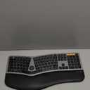 ProtoArc Backlit Bluetooth Ergonomic Keyboard, EK01 Plus Full Size Wireless Split Keyboard with Dual Bluetooth and USB, Cushioned Wrist Rest, Rechargeable, Compatible with Windows/Mac/Android, Grey