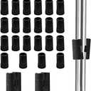 Moicstiy 25 Pair 1/2 Inch Wire Shelving Shelf Lock Clips, Plastic Shelving Clips Replacement Black Sleeve Shelf Clips for Less Than 1/2 Inch Pole