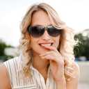 URUMQI Polarized Sunglasses Fit Over Glasses for Women, Trendy Cat Eye Sunglasses UV400 Protection Lens Flexible TR90 Frame