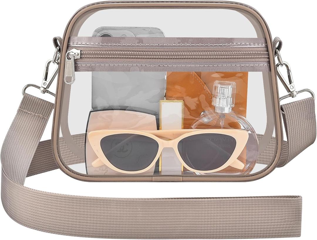 Busiuw Clear Bag for Stadium Events - Stadium Approved Small Mini Clear Purse, Men's Shoulder Bag for Sports Concerts