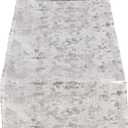 SARO LIFESTYLE Bottega Collection Foil Print Design Table Runner, 15" x 108", Silver