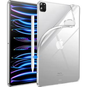 JETech Case for iPad Pro 11-Inch 2022/2021/2020 Model (4th/3rd/2nd Generation), Soft TPU Transparent Slim Shockproof Tablet Cover, Support Pencil 2nd Charging (Clear)