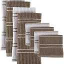 DII Basic Ribbed Terry Kitchen Basics Collection, Mocha, Kitchen Set, 5 Piece
