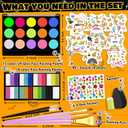 Face Painting Kit for Kids & Adults - 18 Colors + 15 UV Glow Paints, Water-Based Non-Toxic Professional Makeup with Stencils & Brushes for Cosplay, Birthday Parties, Halloween