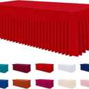 Smiry Spandex Elastic Fitted Table Cloth Skirt for 6FT Rectangle Table Stretch Washable Table Cloth, Banquet Table Cover for Wedding, Party, Indoor & Trade Shows, (Red, 72Lx30Wx30H)