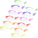 JORESTECH Kids Safety Glasses UV Protection Anti Scratch Clear Frameless Glasses, Eye Protection Activewear , Multi Color, Pack Of 12
