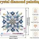 BYGFHLYW 5D Crystal Art Diamond Painting Kits for Adults, Elegant Blue Mandala Flower Diamond Art Kits for Adults Beginner, DIY Diamonds Dot Gem Painting for Home Wall Decor 11.8x11.8inch
