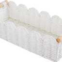 Toilet Paper Storage Basket Bathroom Counter Organizer Wicker Baskets for Organizing Cute Basket for Bedroom Nursery Room Kitchen Bathroom Decor-White