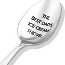 2 x Christmas Gifts for Dad,Ice Cream Shovel Spoon for Men Stocking Stuffers Gift,Clear Engraved Inscription THE BEST DAD'S ICE CREAM SHOVEL Funny Gift for Dads Fathers Day Birthday from Daughter Son