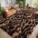qulint Leopard Rug for Living Room, 5x7 Fluffy Carpet for Bedroom Nursery | Soft Shag Fuzzy Shaggy Carpets for Kids Boys and Girls Dorm Home Decor