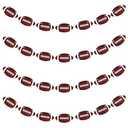 4 Pack Football Party Decorations Banners Garland Kit, Football Birthday Party Decorations Bowl Hanging Swirl Backdrop Paper Cutouts for Sport Theme Birthday Party Supplies Bowl Game Day Decor