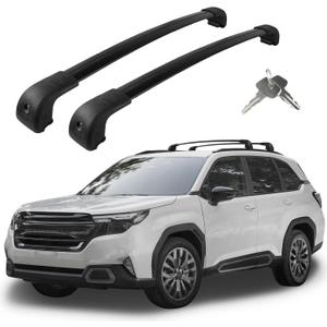 Roof Rack Cross Bars Compatible with Subaru Forester Sport/Touring Hybrid 2025 2026 (Not for Raised Rails), Adjustable Aluminum Heavy Duty 300 LBS Anti-Theft Lock Cargo Carrier Rooftop Crossbar