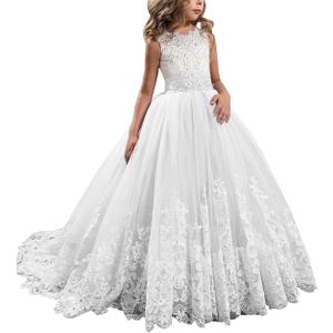 Princess Lilac Long Girls Pageant Dresses Kids Prom Puffy Tulle Ball Gown, Size 4