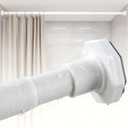 ALLZONE Tension Shower Curtain Rods No Drilling, 29 to 85 Inches, Spring Loaded Curtain Rods for Windows, Adjustable Shower Rod for Bathroom, Heavy Duty Tension Rod Fits Various Wall Types, White