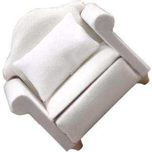 Handcrafted Wooden Mini Sofa for 1:12 Scale Dollhouse  Realistic Furniture Accessory with Pillow for Interior Design & Craft Projects (8x6.5x7.5 cm)