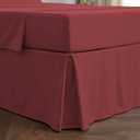 Mellanni Bed Skirt Queen Size - Bed Skirting - 15-Inch Tailored Drop Pleated Dust Ruffle - Hotel Luxury Bedding - Wrinkle, Fade, Stain Resistant - 1 Bedskirt (Queen, Brick Red)