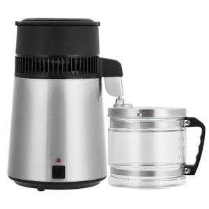 4L Distilled Water Dispenser Household Stainless Steel Distilled Water Purifier Countertop Distilled Water Maker 4 Litre Water Purifier Home Pure Water Maker-Silver