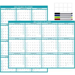 24" x 36" Exellewis 2024 Wall Calendar, Wet & Dry Erase Laminated, Yearly Wall Calendar, Horizontal/Vertical Annual Planner, 12 Month January to December for Easy Planning, Organizing