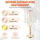 VEVOR Metal Wedding Centerpiece Gold,Crystal,12PCS 49cm/19.3