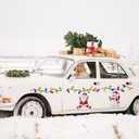 JOYIN 40PCS Christmas Car Refrigerator Decorations, 24 Bulb Light Reflective Magnets in 6 Color, 12 Wires Decals Ornaments and 4 Xmas Snowman Santa Elfish Elk Magnets Garage Decor Set for Holiday