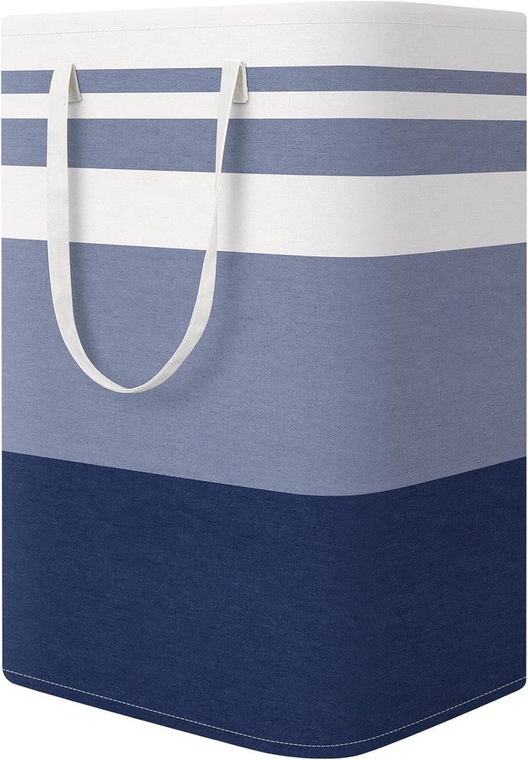 StorageRight Laundry Basket Hamper Large Collapsible Laundry Hamper with Easy Carry HandlesFreestanding Clothes Hampers for Laundry, Bedroom, Dorm, Clothes, Towels, 75L, Gradient Blue