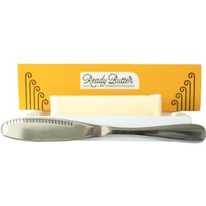 Ready Butter 3-in-1 Knife, Stainless Steel Serrated with Holes in Blade - Cold Butter Spreader, Curler & Micro Grater, Dishwasher Safe