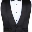 S.H. Churchill & Co. Men's Satin Backless Vest & Bow Tie Set Black Size 2XL (Adjustable)