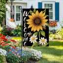 3 x CROWNED BEAUTY Garden Flag Sunflower Double Sided 12x18 Summer Decor for Outside Yard
