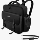 Zipper Binder 700-Sheet 3-inch D Ring with Multiple Pockets Folder,Up 14" Laptop Detachable Backpack Straps & Shoulder Use for Office (Black)