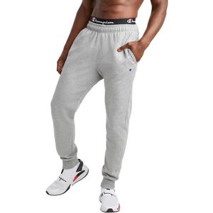 Champion Men's Powerblend Fleece Joggers (Medium, Oxford Gray - C Patch Logo)