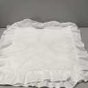 KKJIAF Ruffle Pillow Cases 18x18 Inches, White Square Ruffled Pillow Covers Set of 2, Microfiber Wrinkle Resistant Pillow Shams with Envelope Closure for Sofa Bed Living Room