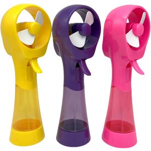 3 Pack Elite Battery Powered Handheld Water Misting Fans Personal Outdoor Cooling Fan (Yellow/Purple/Pink)