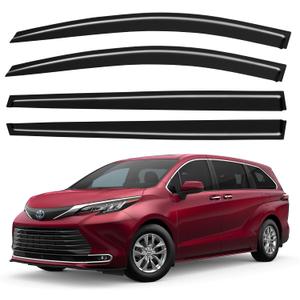 Window Visors Rain Guards for 2021 2022 2023 2024 2025 2026 Toyota Sienna, Out-Channel Window Vent Wind Deflectors Visors Shades for 21 22 23 24 25 26 Sienna