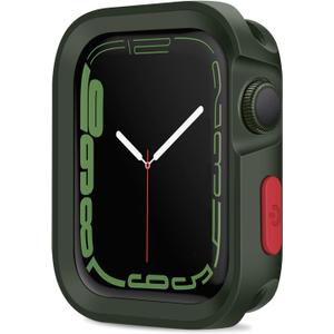 Amizee Rugged Case Compatible with Apple Watch Case Series 9/8/7 41mm SE 3/2/1 Series 6/5/4 40mm, Soft TPU Shockproof Bumper Drop Proof Protective Cover Compatible with iWatch - Army Green
