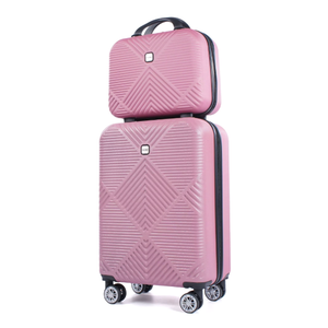 Tripcomp Luggage Sets 2 Piece Suitcase Set (14/20/)Hardside Suitcase with Spinner Wheels Lightweight Carry On Luggage(Pink)