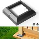 8Pack 3.5"x 3.5" Aluminum Deck Post Base Cover, Split Post Cover Skirts for Deck Railings丨Stairs丨Porches Black