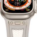 NewWays for Apple Watch Ultra 2 Band 49mm Series 10 46mm 45mm 44mm for Men, Hexagonal Titanium Mesh Wide Sport Liquid Silicone Rubber Band for Apple Watch Band iWatch Ultra Luxury Design