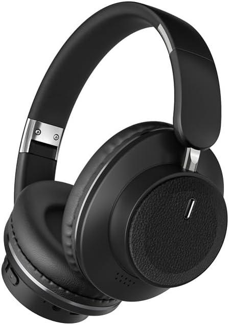 ABEAUROOSE Foldable Bluetooth Over-Ear Headphones, Wireless Headphones with Hidden Mic for Cell Phone, PC, Laptop, Suitable for Music, School, Workouts, and Gaming (Black)