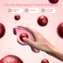 seenda Wireless Trackball Mouse, Ergonomic Bluetooth Rollerball Mouse Rechargeable, 3 Device Connection Optical Mice Adjustable DPI Thumb Control Mice Compatible for PC/Laptop/Windows/Mac - Pink