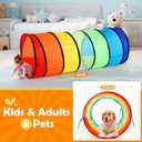 2 Pcs Giant 27.6 Inch Play Tunnel for Kids and Large Dogs Colorful Pop Up Crawl Tunnel Toy for Toddlers with Mesh Collapsible Game Tent Toy for Boy Girl Gift Summer Indoor Outdoor