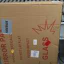 YOSHOOT Farmhouse Barn Door Mirror, 40"x26" Rustic Bathroom Mirrors, Wood Frame Wall Mounted-Mirror, for Living Room Bedroom Entryway Wall Dcor, Horizontal Hanging ONLY (Brown)