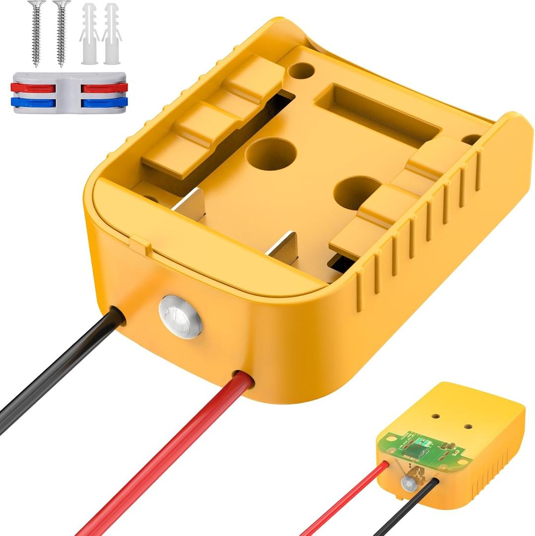 Power Wheel Adapter Compatible with Dewalt 20V Battery - Overdischarge & Overcurrent Protection, Upgraded Power Wheel Battery Converter with Switch for DIY RC Cars Toys Robotics (1 Pack)