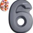 Dioycli Large Number Cake Pans for Baking 3D Cake Silicone Cake Mold DIY Personalized Cake Pan for Birthday and Wedding Anniversary Number 6 Cake Pan of 10 Inch