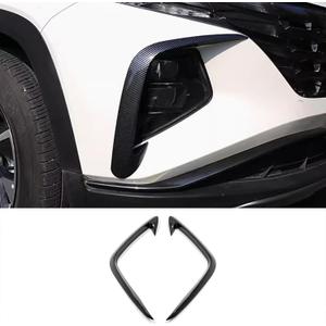 Car Accessories Fit for Hyundai Tucson 2025 2024 2023 2022 Fog Light Trim Cover Front Fog Light Eyebrow Spoiler (Carbon Fiber Style) 2PCS ABS