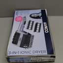 Conair 3-in-1 Styling Hair Dryer, 1875W Blow Dryer with 3 Styling Attachments to Detangle, Straighten, and Volumize, Ionic Technology, Dual Voltage