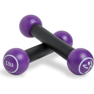 Zumba 2.5 lb Dumbbells Set of 2 - Hand Weights for Women, Dumbbells for Women at Home, Workout Weights Dumbbells Set, Purple Exercise Weights - Small Weights for Women, At Home Fitness
