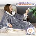 Wearable Heated Blanket Heated Shawl, Electric Throw Blanket with Zipper Design, Hood, Heated Hoodie Blanket with 8 Heat Levels, 1-10H Auto-Off Time Settings, Gift for Family, Friends, 60 * 50"